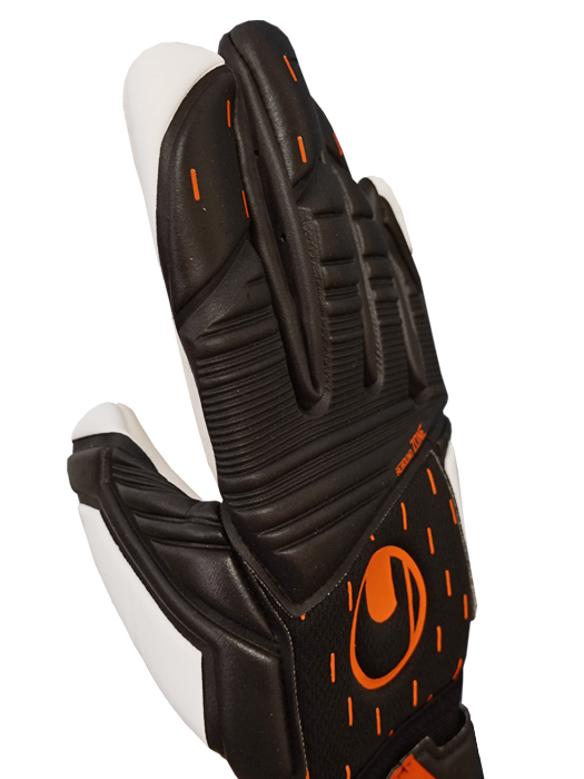 ※変色あり※(ウールシュポルト) UHLSPORT/スピードコンタクト スーパーソフト ハーフネガティブ/ブラックXフローオレンジ/1011265