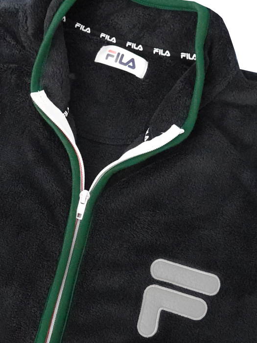 (フィラ)FILA/起毛フリースジャケット/ブラックXグリーン/204116G-C