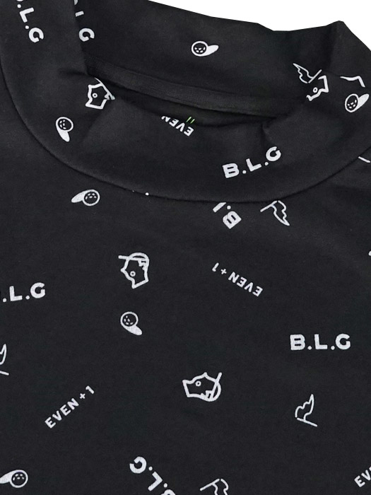 (ボギーラウンジ)BOGEY LOUNGE/メンズ/モックネックロングTシャツ/ブラック