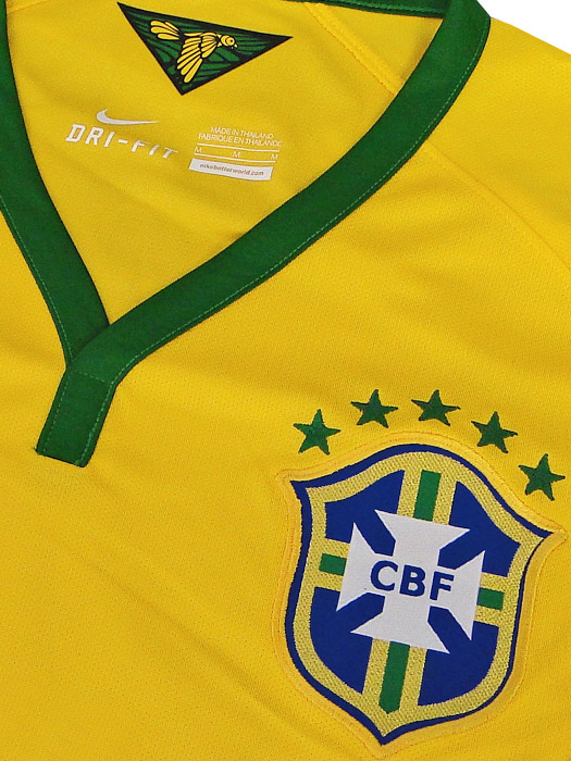 (ナイキ) NIKE/2014ブラジル代表/ホーム/半袖/フッキ/2014FIFAワールドカップ/ワールドカップバッジ付/フルマーキング仕様/575280-703