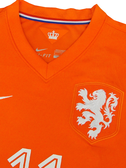 (ナイキ) NIKE/2014オランダ代表/ホーム/半袖/ロッベン/2014ワールドカップ/スリーブバッジ+FOOTBALL FOR HOPEバッジ付/577962-815