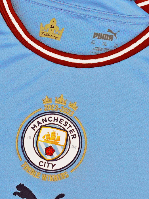 ***限定入荷***(プーマ) PUMA/22/23マンチェスターシティ/3冠記念ユニフォームボックス/半袖/ハーランド/EPL優勝+NRFR/779041-01