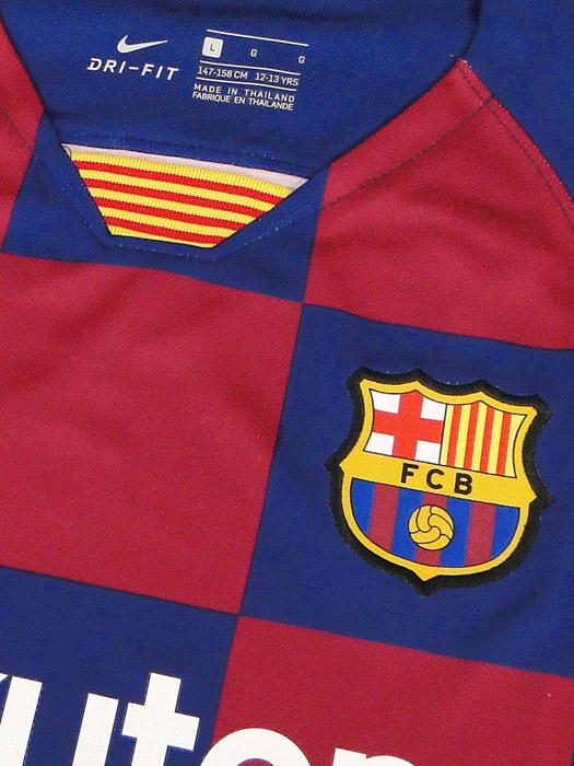 ***若干前と後ろに傷あり***(ナイキ) NIKE/19/20バルセロナ/ホーム/半袖/デンベレ/ジュニア用/AJ5801-457