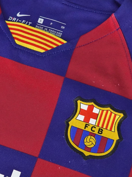 ***傷、汚れあり***(ナイキ) NIKE/19/20バルセロナ/ホーム/半袖/メッシ/ジュニア用/AJ5801-457