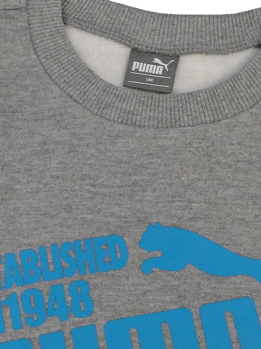 (プーマ) PUMA/裏起毛スウェットシャツ/グレーXターコイズ/FK1615-05/簡易配送(CARDのみ送料注文後変更/1点限/保障無)