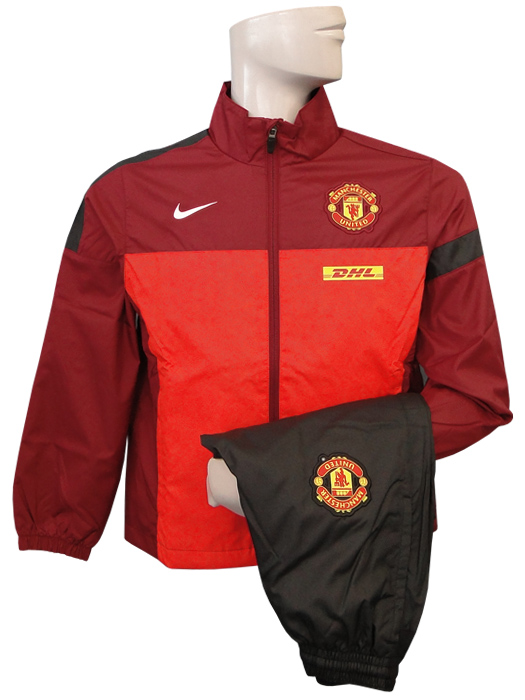 ***限定再入荷***(ナイキ) NIKE/12/13マンチェスターUTD/SDLNウーブンウォームアップスーツ/チャレンジレッドXブラック/477779-604