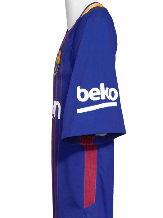 ***若干汚れと前面裾部分プリント剥がれあり***(ナイキ) NIKE/17/18バルセロナ/ホーム/半袖/楽天スポンサー付/ネイマール/847255-456