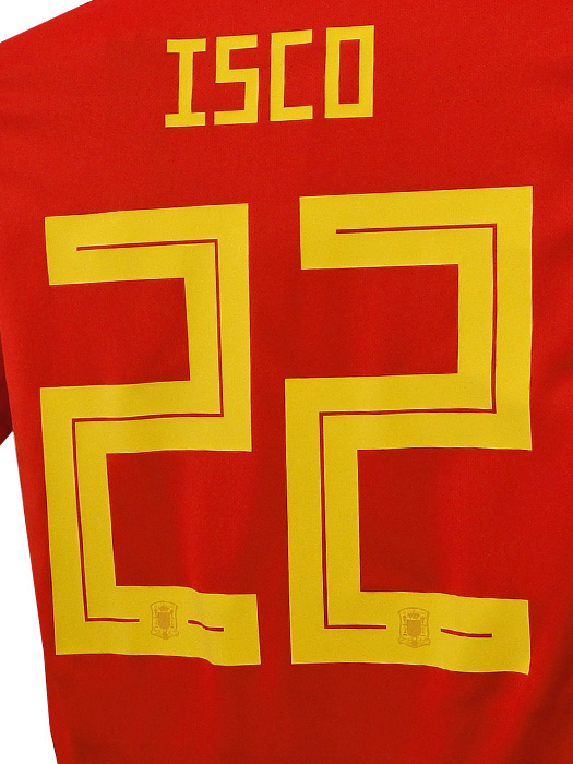 (アディダス) adidas/18/19スペイン代表/ホーム/半袖/イスコ/2018ワールドカップバッジ+LIVING FOOTBALLバッジ付/DTY42-CX5355