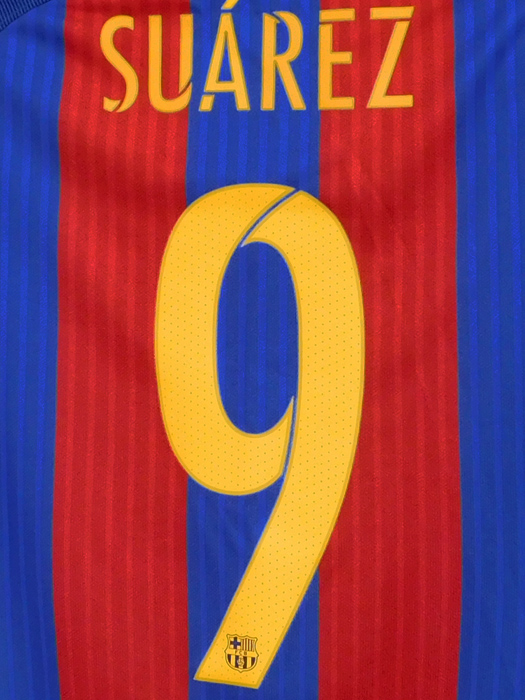 ***限定再入荷***(ナイキ) NIKE/16/17バルセロナ/ホーム/半袖/ジュニア/カタール航空スポンサー付/スアレス/777029-481