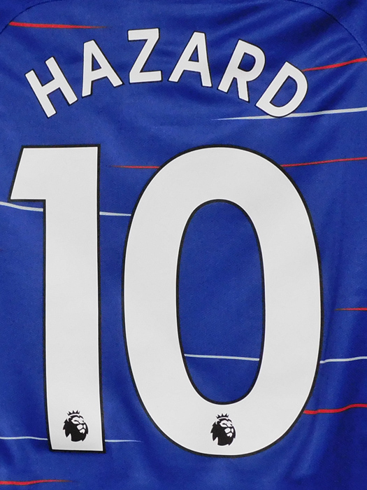 ***限定再入荷***(ナイキ) NIKE/18/19チェルシー/ホーム/半袖/アザール/EPL+現代自動車パッチ/ジュニア用/919252-496