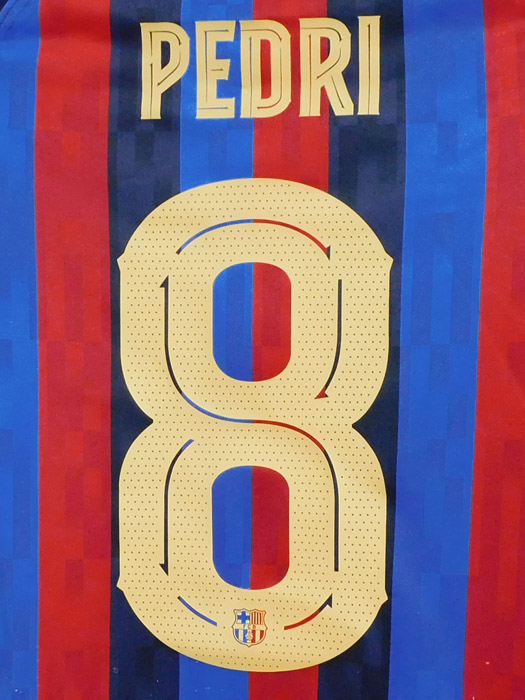 ***若干傷あり***(ナイキ) NIKE/22/23バルセロナ/ホーム/半袖/ペドリ/スポンサー付/CL/ジュニア用/DJ7851-452