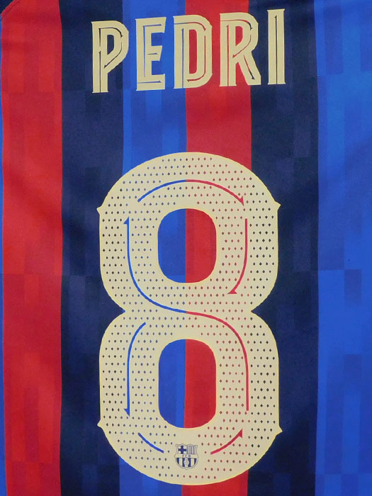 (ナイキ) NIKE/22/23バルセロナ/ホーム/半袖/CL/ペドリ/CL+FOUNDATIONバッジ+スポンサー付/フルマーキング/DM1840-452