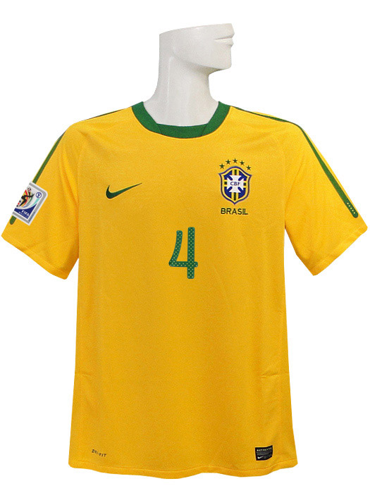 ***限定再入荷***(ナイキ) NIKE/10/11ブラジル代表/ホーム/半袖/ダビド・ルイス/2010W杯バッジ付/369250-703