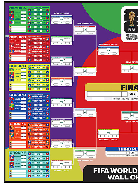 クラブオフィシャルグッズ/FIFAワールドカップ2026 ウォールチャート A1サイズ/5037970113251/簡易配送(CARDのみ/送料注文後変更/1点限)