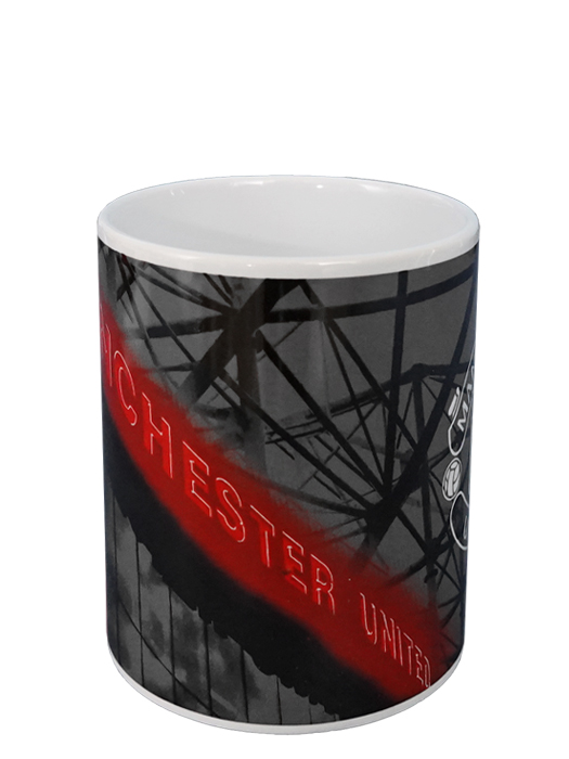 クラブオフィシャルグッズ/マンチェスターユナイテッド/オフィシャルマグカップ/オールド・トラフォード/ブラックXレッド/5051586286987