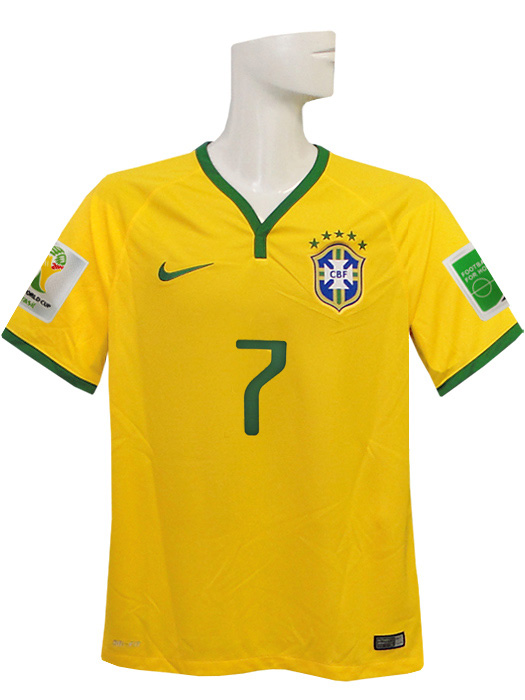 (ナイキ) NIKE/2014ブラジル代表/ホーム/半袖/フッキ/2014FIFAワールドカップ/ワールドカップバッジ付/フルマーキング仕様/575280-703