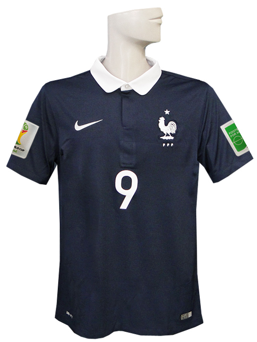 (ナイキ) NIKE/2014フランス代表/ホーム/半袖/ジルー/2014ワールドカップ/スリーブバッジ+FIFA FOOTBALL FOR HOPEバッジ付/577926-410