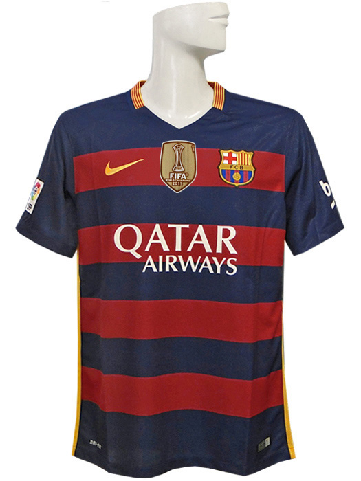 ***限定入荷***(ナイキ) NIKE/15/16バルセロナ/ホーム/半袖/イニエスタ/2015FIFAクラブW杯優勝バッジ付/658794-422