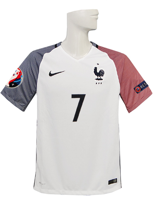 (ナイキ) NIKE/16/17フランス代表/アウェイ/半袖/グリエスマン/EURO2016バッジ+RESPECTバッジ付/724614-100