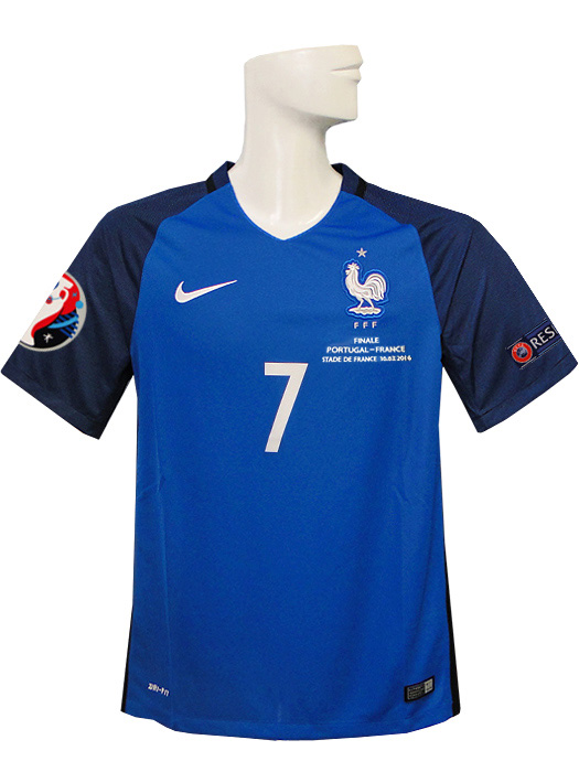 (ナイキ) NIKE/16/17フランス代表/ホーム/半袖/グリーズマン/EURO2016決勝戦バッジ+マッチーデー+RESPECT付/フルマーキング/724615-439