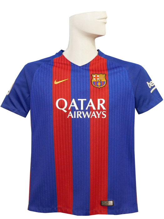 ***若干傷あり***(ナイキ) NIKE/16/17バルセロナ/ホーム/半袖/ジュニア用/カタール航空スポンサー付/ネイマール/777029-481