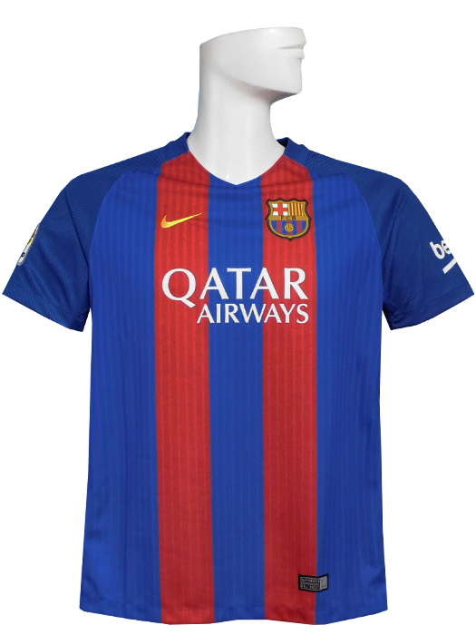***限定再入荷***(ナイキ) NIKE/16/17バルセロナ/ホーム/半袖/ジュニア/カタール航空スポンサー付/スアレス/777029-481