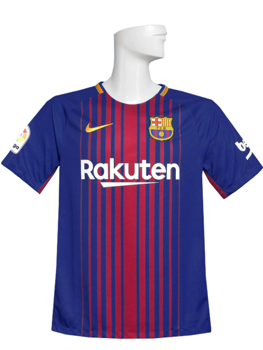 ***若干汚れと前面裾部分プリント剥がれあり***(ナイキ) NIKE/17/18バルセロナ/ホーム/半袖/楽天スポンサー付/ネイマール/847255-456