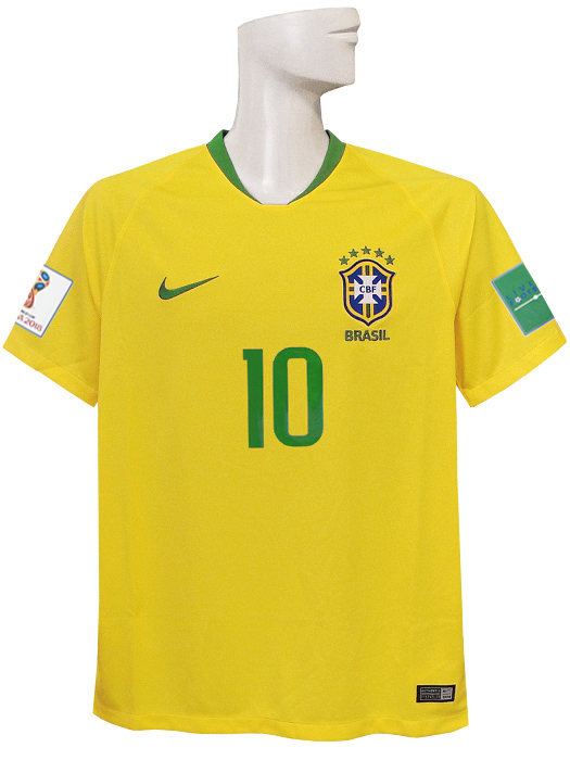 (ナイキ) NIKE/18/19ブラジル代表/ホーム/半袖/ネイマール/2018ワールドカップバッジ+LIVING FOOTBALLバッジ付/893856-749