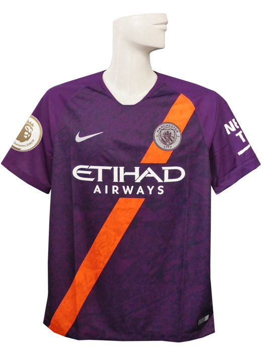 ***若干汚れあり***(ナイキ) NIKE/18/19マンチェスターシティ/サード/半袖/ダビド・シルバ/ネクセンタイヤ+EPL優勝パッチ付/919001-538