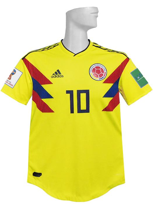 (アディダス) adidas/18/19コロンビア代表/オーセンティック/ホーム/半袖/ハメス・ロドリゲス/2018W杯+LFバッジ付/BR3502