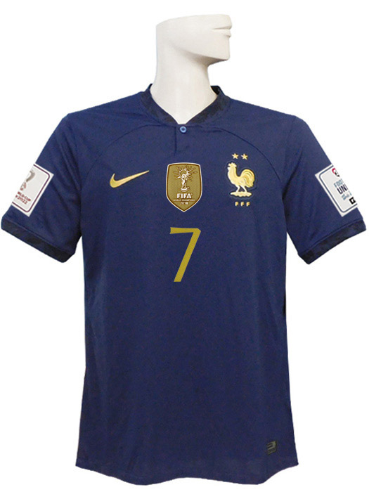 (ナイキ) NIKE/22/23フランス代表/ホーム/半袖/グリーズマン/2022W杯バッジ+2018W杯優勝バッジ付/DN0690-410