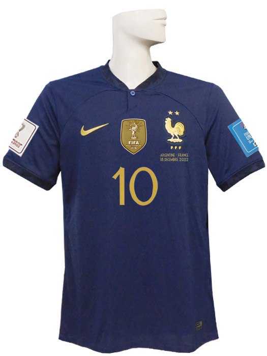 (ナイキ) NIKE/22/23フランス代表/ホーム/半袖/エムバペ/決勝戦仕様/2022W杯決勝+2018W杯優勝バッジ+マッチデー/DN0690-410