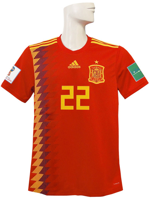 (アディダス) adidas/18/19スペイン代表/ホーム/半袖/イスコ/2018ワールドカップバッジ+LIVING FOOTBALLバッジ付/DTY42-CX5355