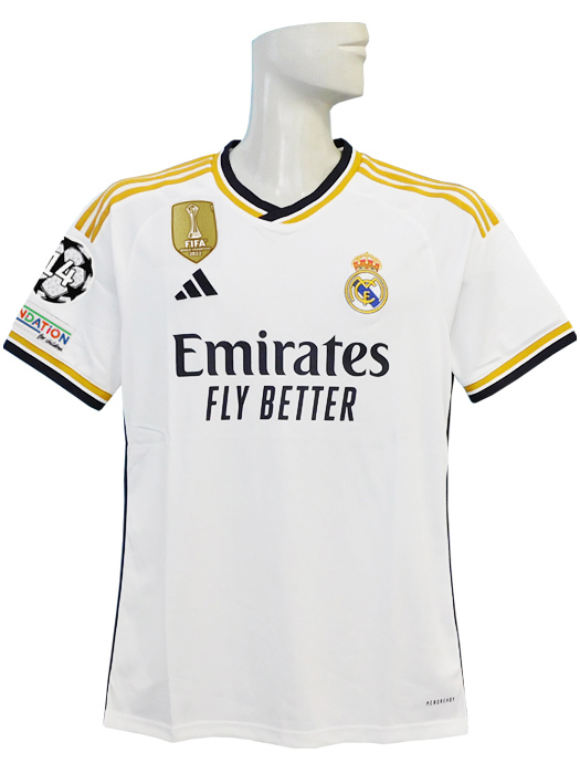 ***日本サイズ4XL=インポートXL***(アディダス) adidas/23/24レアルマドリード/CL/ホーム/半袖/モドリッチ/CWC+CL+FOUNDATIONパッチ付