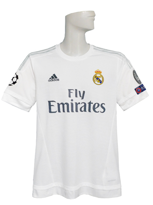 ***限定再入荷***(アディダス) adidas/15/16レアルマドリード/CL/ホーム/半袖/ジダン/CL+RESPECT+ビッグイヤー10パッチ付/JOG85-S12652