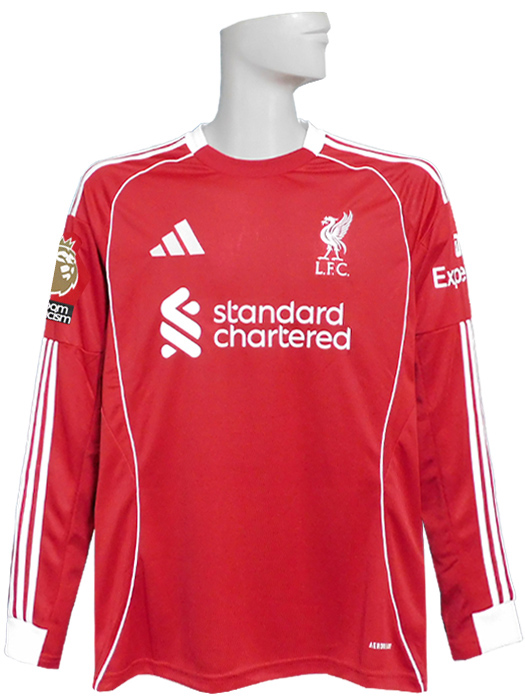 (アディダス) adidas/25/26リバプール/ホーム/長袖/サラー/プレミア優勝+No Room For Racismパッチ付/JYF51-JV6456