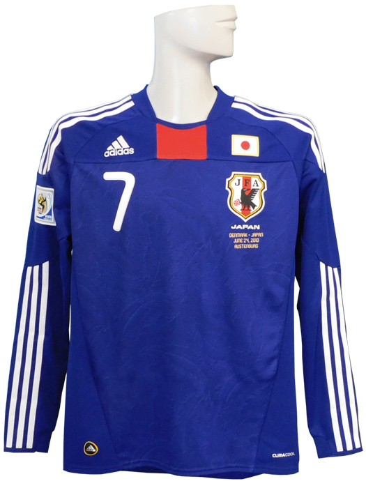 ***限定再入荷***(アディダス) adidas/10/11日本代表/ホーム/長袖/遠藤/2010W杯バッジ+デンマーク戦マッチデープリント/KF329-P65756