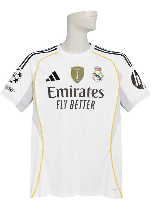 (アディダス) adidas/25/26レアルマドリード/UCL/ホーム/半袖/エムバペ/CL+FOUNDATION10+ICC2024/フルマーキング/KRN60-JJ1931