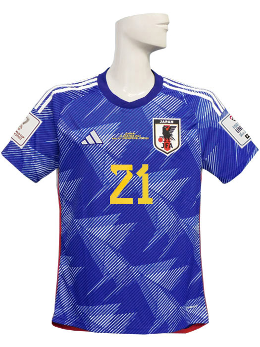 (アディダス) adidas/22/23日本代表/ホーム/半袖/上田/#21/2022W杯バッジ+ドイツ戦マッチデー付/フルマーキング/SX012-HF1845