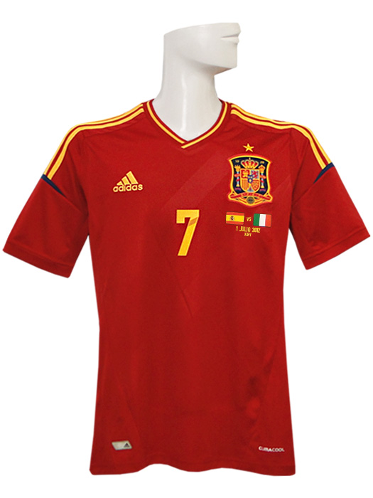 (アディダス) adidas/12/13スペイン代表/ホーム/半袖/ダビド・ビジャ/EURO2012決勝イタリア戦/マッチデープリント/ZU355-X10937