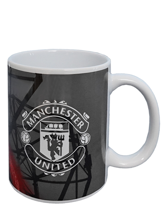 クラブオフィシャルグッズ/マンチェスターユナイテッド/オフィシャルマグカップ/オールド・トラフォード/ブラックXレッド/5051586286987