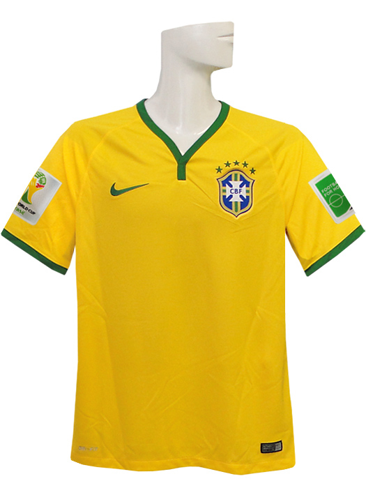 (ナイキ) NIKE/2014ブラジル代表/ホーム/半袖/2014FIFAワールドカップ/スリーブバッジ+FIFA FOOTBALL FOR HOPEバッジ付/575280-703