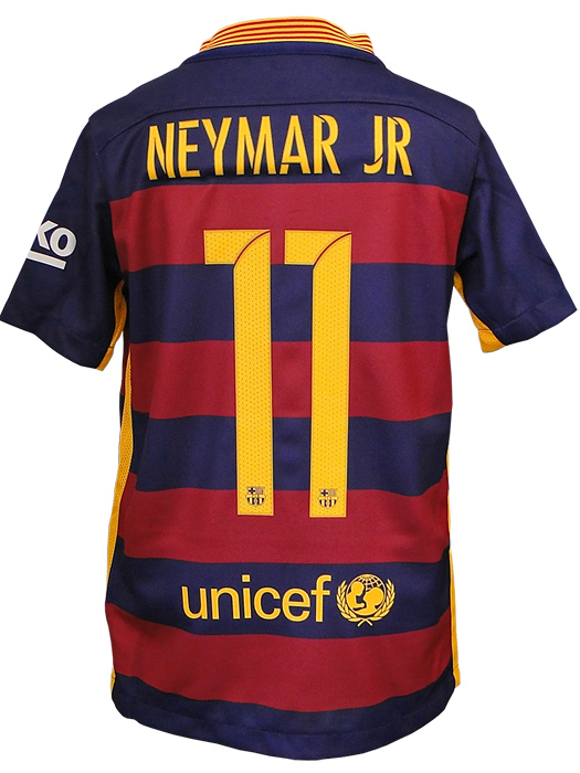 ***限定再入荷***(ナイキ) NIKE/15/16バルセロナ/ホーム/半袖/ジュニア/カタール航空スポンサー付/ネイマール/659032-422