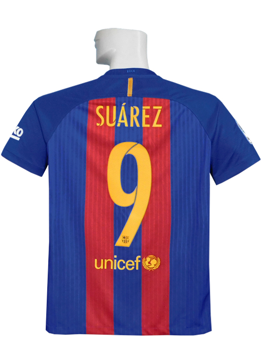 ***限定再入荷***(ナイキ) NIKE/16/17バルセロナ/ホーム/半袖/ジュニア/カタール航空スポンサー付/スアレス/777029-481