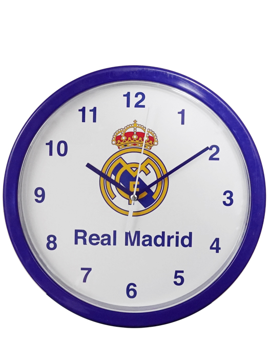クラブオフィシャルグッズ/レアルマドリード/オフィシャル 壁掛け時計/クレスト/ネイビーXホワイト/8435507889209