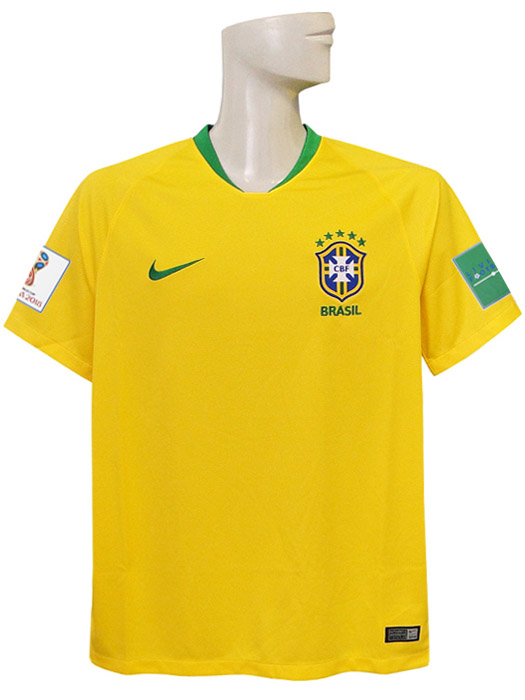 (ナイキ) NIKE/18/19ブラジル代表/ホーム/半袖/2018ワールドカップバッジ+LIVING FOOTBALLバッジ付/893856-749