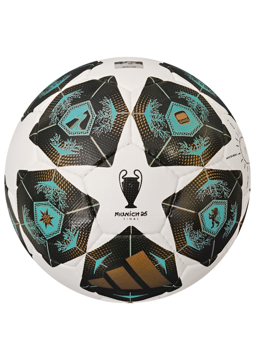 ブランド名：アディダスのサッカーボールフィナーレ 24/25 ミュンヘン リーグ ルシアーダ/ホワイト/5号球です。UEFA チャンピオンズリーグ 2024-2025 ノックアウトフェーズ公式試合球レ