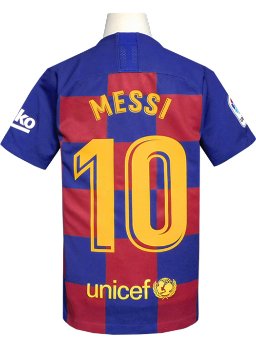 ***傷、汚れあり***(ナイキ) NIKE/19/20バルセロナ/ホーム/半袖/メッシ/ジュニア用/AJ5801-457