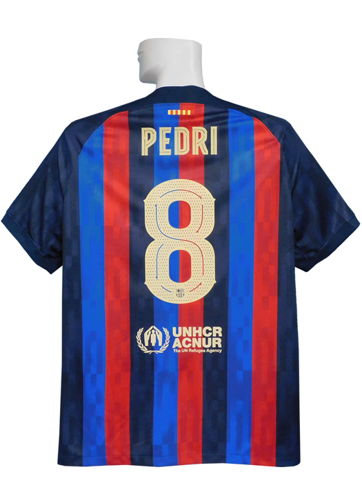 (ナイキ) NIKE/22/23バルセロナ/ホーム/半袖/CL/ペドリ/CL+FOUNDATIONバッジ+スポンサー付/フルマーキング/DM1840-452