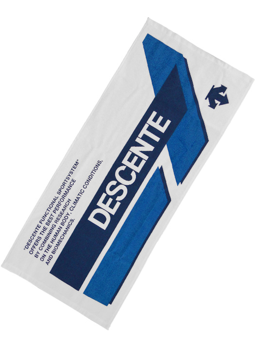 (デサント) DESCENTE/プリントフェイスタオル/ホワイトXブルー/DMARJE04/簡易配送(CARDのみ/送料注文後変更/1点限/保障無)